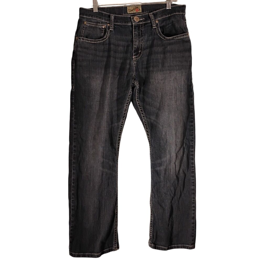 Wrangler 20X jeans mens 32x30 blue denim boot cut stretch dark wash western
